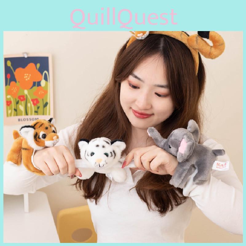 Adorable Plush Animal Tiger Panda Bunny Toy Wristband With Soft Short Fur