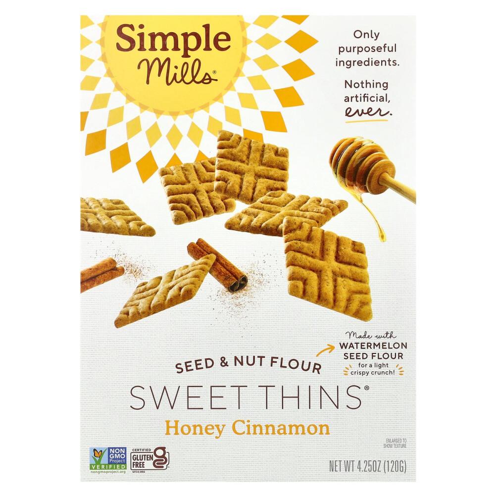 Simple Mills Seed & Nut Flour Sweet Thins, Honey Cinnamon Flavor 120g (4.25oz)