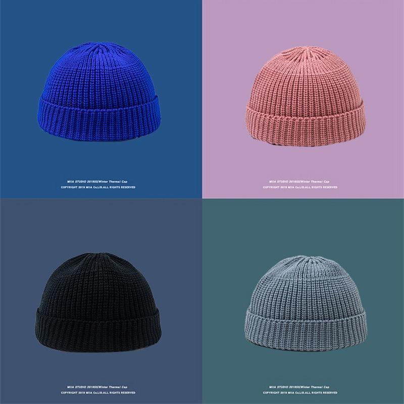 Hat Big Head Circumference Melon Fur Hat Women's Double Groove Knitted Hat Hip-hop Ruffian Hat Autumn and Winter Bag Head Wool Cold Hat Man