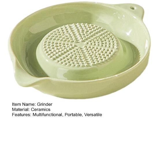 Ceramic Ginger Grinder Portable Grinding Bowl Juicy Delicious Grinding Tool for Grinding Fruits Vegetables Garlic Cheese
