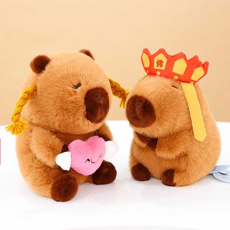 Cute Capybara Plush Doll Poet Tang Monk Style Soft Stuffed Animal Toy Gift Bag Pendant