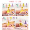 Magnetic Neon Color Nail Art Practice Base Nail Tips Holder Set for Press-on Nails Display Salon and Home Use