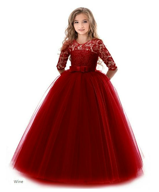 Abito da Damigella con Fiocco e Gonna Puffy per Matrimoni e Feste