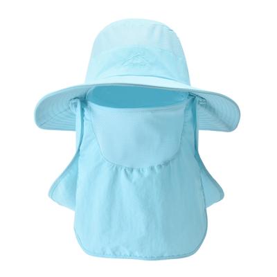Unisex Bucket Boonie Hut Nackenschutzklappe Sonne Breite Krempe Angeln Einfarbig Outdoor-Kappe