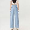 Women's Summer Thin Loose Straight Leg Pants With Multiple Pockets High Waist And Wide Legs Quick Drying Sports Pants (Regular Style)