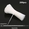 200-Pack 10cm Home Cable Ties: Thickened Non-Slip Nylon Zip Ties for Desk & Room Wire Organization