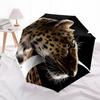 1pc Leopard Automatic Open/Close Umbrella 8-Rib Strong Frame, Portable Travel Umbrella for Women & Men, Birthday Gift Parties 026