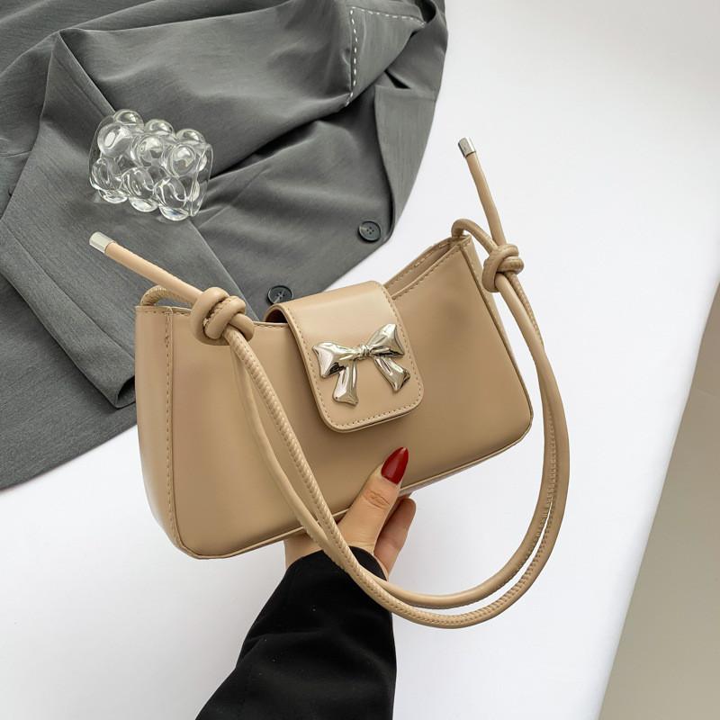 Трендовая летняя 2024 простая шикарная наплечная сумка модный ПУ сатчел среднего размера