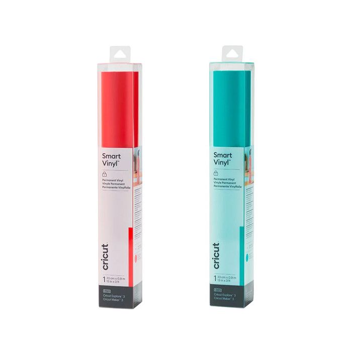 2 Permanent Vinyls Cricut 91 X 33 Cm - Aqua, Red