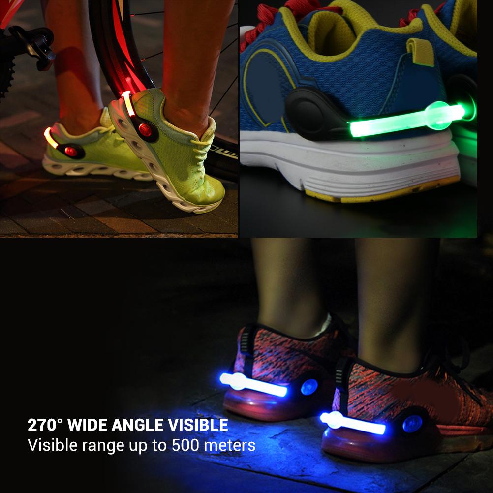 2 szt. Lampki LED do butów, klipsy bezpieczeństwa, ładowane przez USB, do biegania, joggingu, chodzenia, jazdy na rowerze