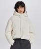 Soft Crop Hooded Ball Padded Jacket (W) - Pale Beige