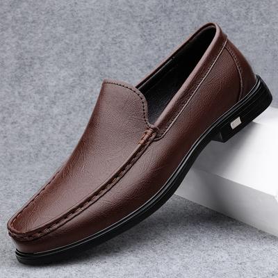 Fashion Designer Brand Men's Genuine Leather Casual Shoes Low Top Office Business Shoes Versatile Blue Men's Commuting Flat Shoes