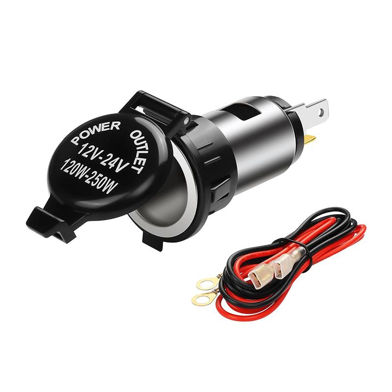 Universal 12V Car Cigarette Lighter Power Socket Adapter Plug Outlet For Motorcycles Boats Tractor Truck Brand