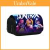 Kpop Demon Hunters Pattern Student Pencil Case With Double Layer Polyester Storage Bag For School And Office Use