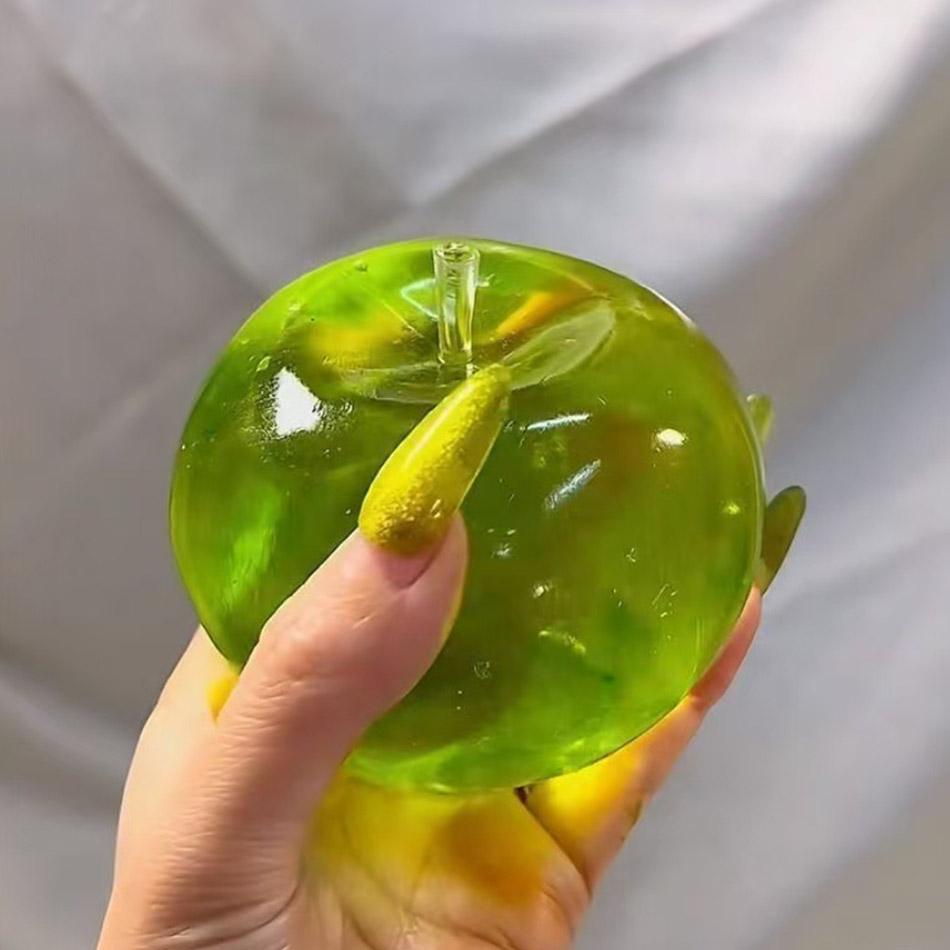 Green Apple Squishy Toys Anti Stress Sensory Fidgets Toy Soft Simulated Transparent Slow-Rebound Decompression Toy