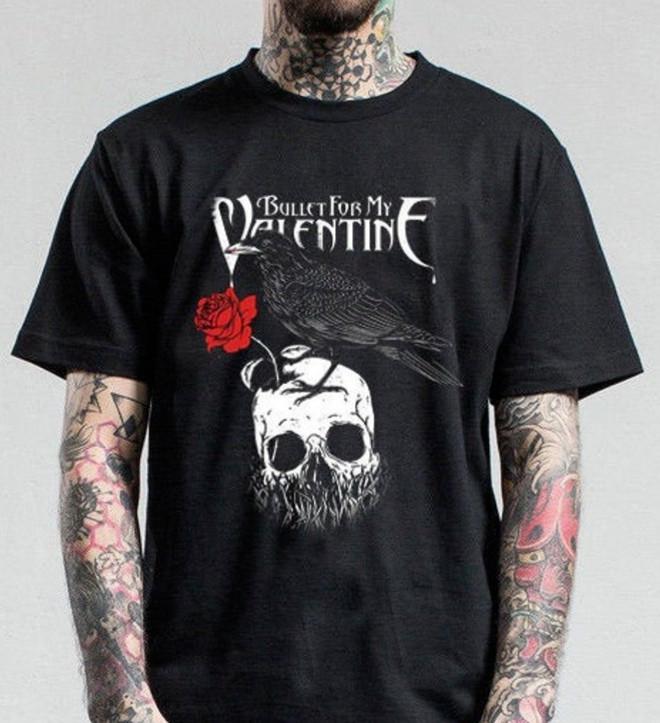 

Bullet For My Valentine Raven Vintage T Shirt Metal Music Black Unisex t-shirt 4XL