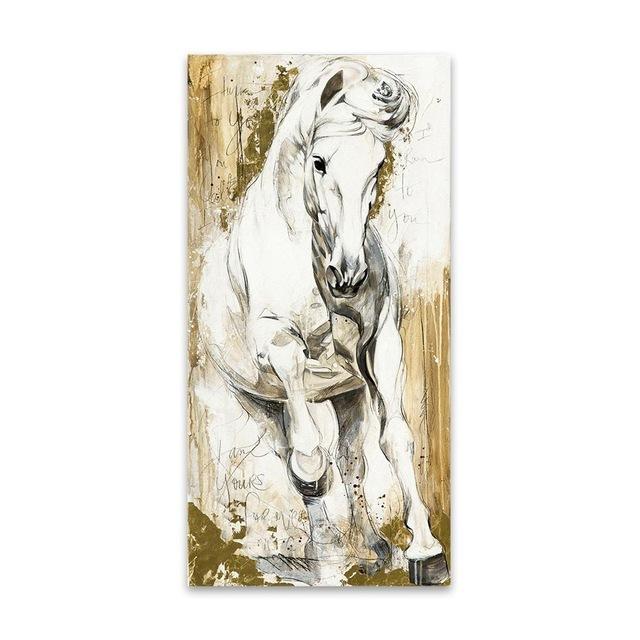 

Абстрактная картина маслом, настенная живопись, бегущая лошадь, холст, постеры, настенные панно с животными для гостиной, крыльца, домашний декор, Cuadros 50cm×100cm NoFrame