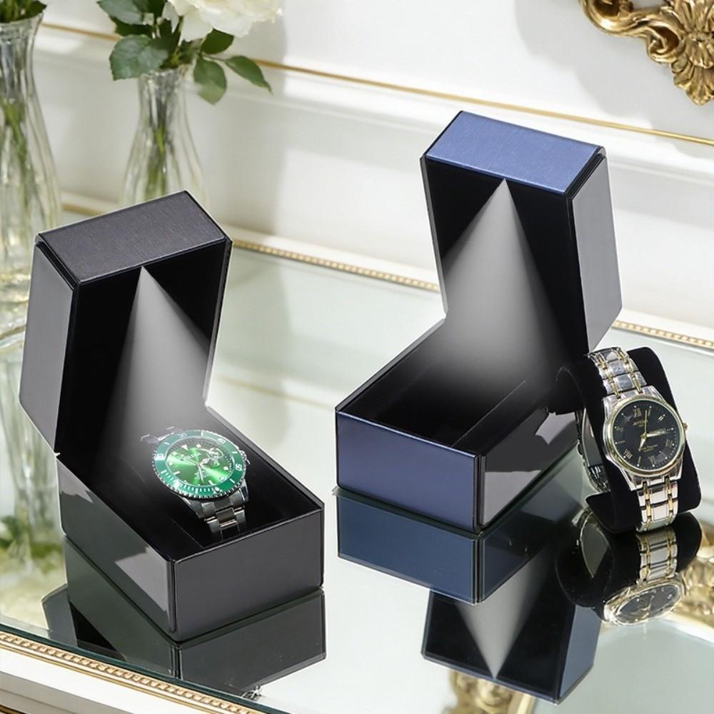 with LED Light Watch Box Flip-Top Lid Wristwatch Display Case Exquisite Watch Storage Case  Watch