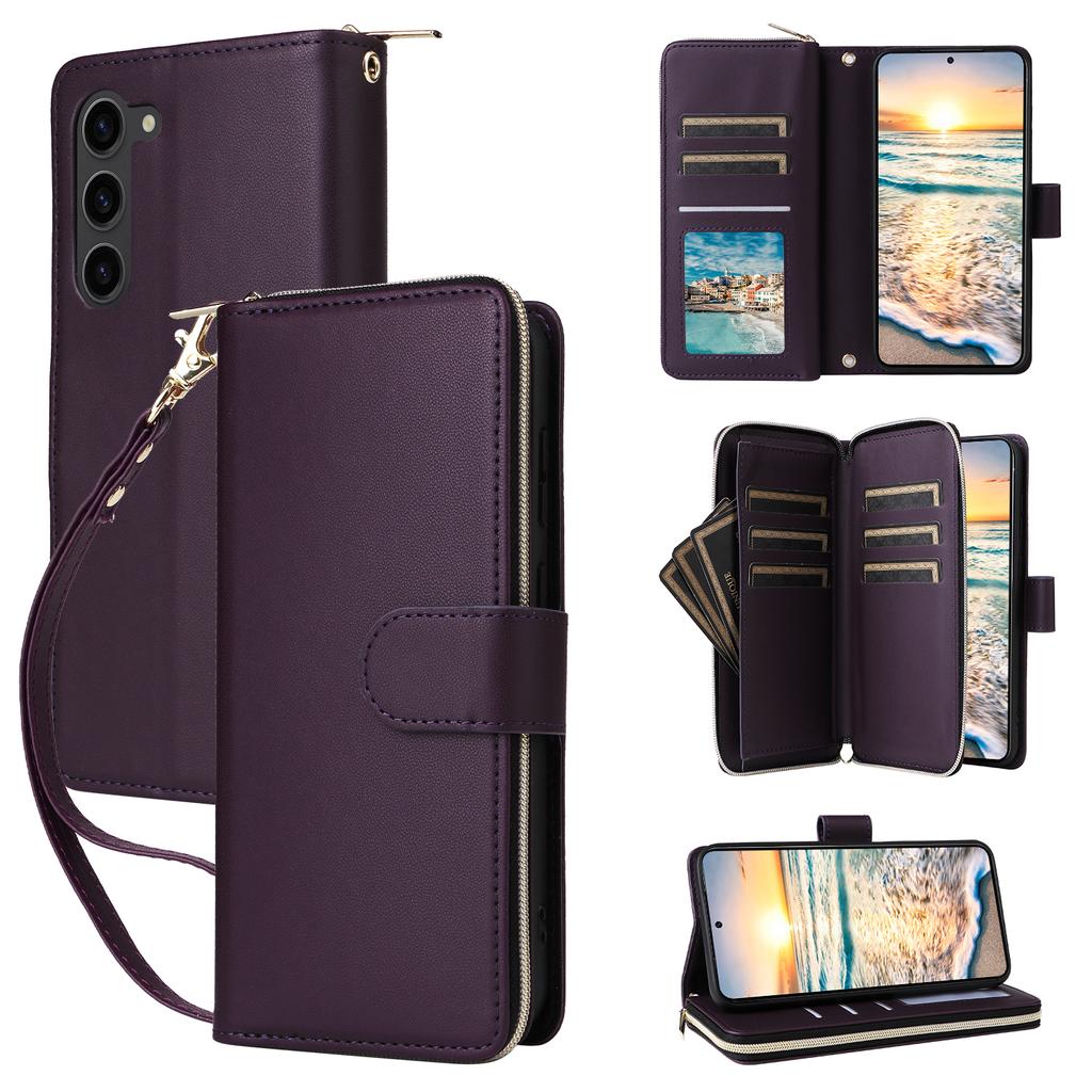 R20 For Samsung Galaxy S23 Leather Case Zipper Wallet Folio Flip Phone Cover
