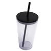 not predrilled 480ml 16oz clear plastic snow globe tumbler snow globe cup with straw and lid