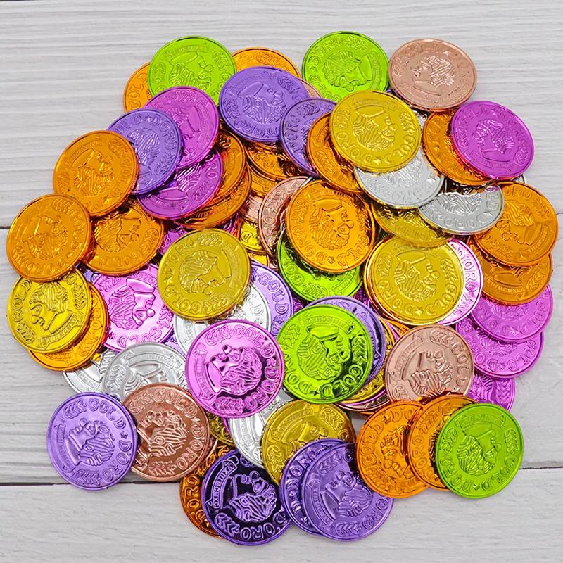 102550 Stück Plastik Piratenmünze Clownmuster Kinderparty Falscher Schatz Festival Party Geburtstagsgeschenk Kinder Goldmünzen Spielzeug