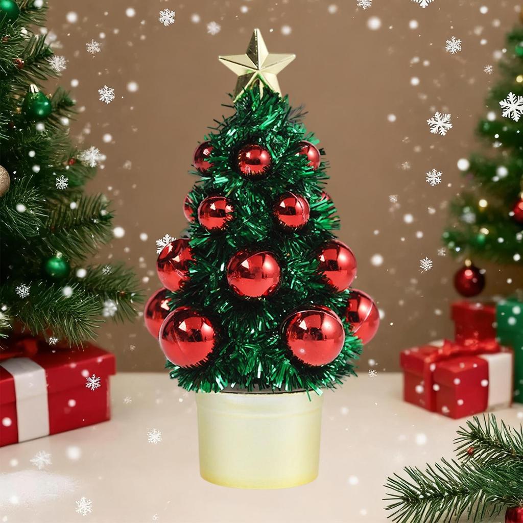 Christmas Tree Statue Artwork Birthday Gift Decorative Figurine Ornament for Cabinet Office Living