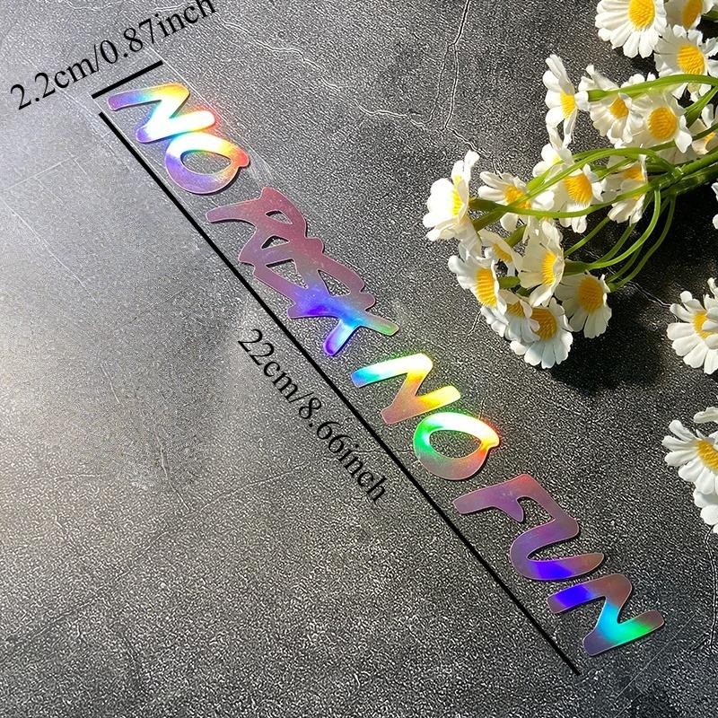 NO RISK NO FUN Laser Motorcycle Stickers Waterproof for Moto Helemt Front Fairing Fuel Tank DIY Bicycle Car Window Vinyl Decals
