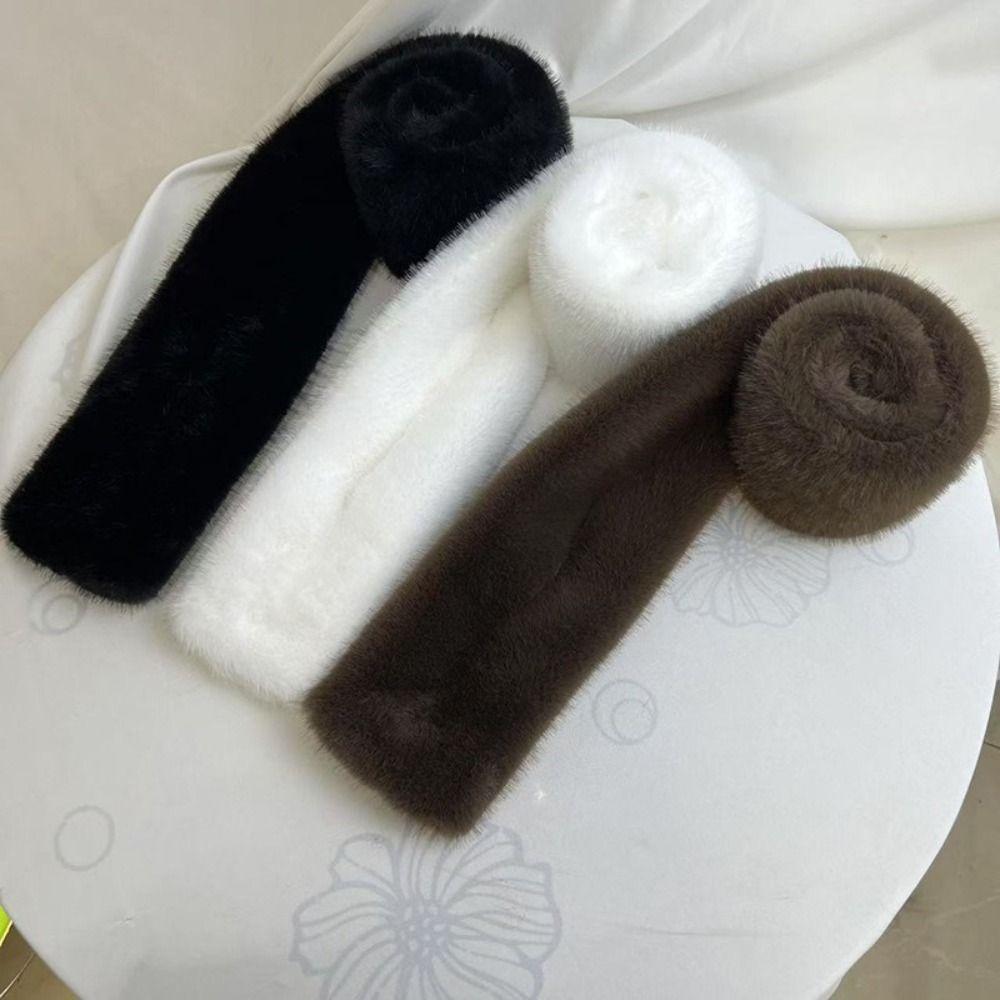 Thickened Neck Scarf Faux Mink Fur Faux Rabbit Fur Scarf Neckerchief Wrap Autumn Winter