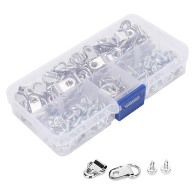 80 Stück D-Ring Bilderaufhänger-Set Eisen Einzelhaken Bildaufhängeschrauben Befestigungselemente