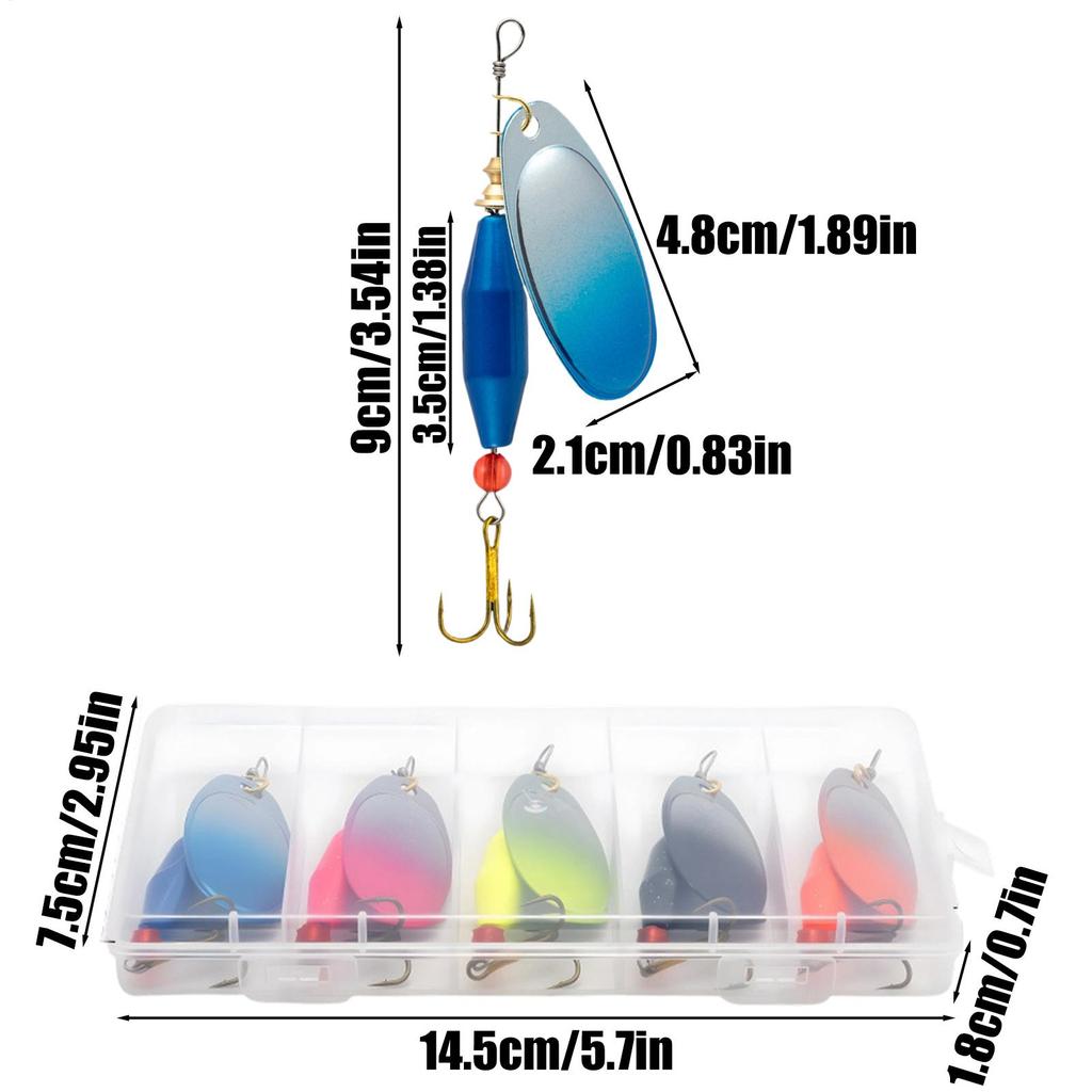 Fishing Lures Kit 5 Pieces Metal Catch Jigs Metal Saltwater Fishing Lures For Trout Bass Boat Lake Pond Saltwater Freshwater