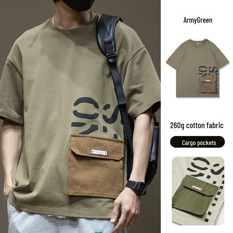 

2025 Men s Loose-Fit Cotton T-Shirt - Trendy Large Size, Short-Sleeved Summer Top 4XL (200-220 jin)