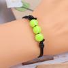 12Pcs Sports Ball Bracelet Baseball Tennis Basketball Rugby Beads Bracelets Adjustable Wax Cord Inspirational Sports