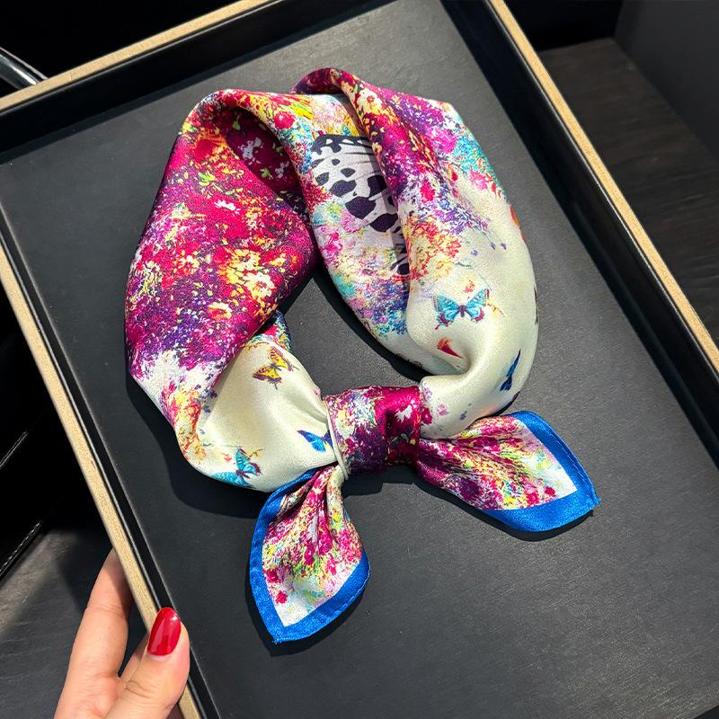 100% Natural Silk Scarf Women Luxury High Quality Headband Square Foulard Female Neckerchief Shawl Wraps Hijab Bandana Scarves