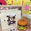 Cartoon Water Cup Cute Three-eyed Burger Mug Funny Underglaze Creative Ceramic Cup with Lid