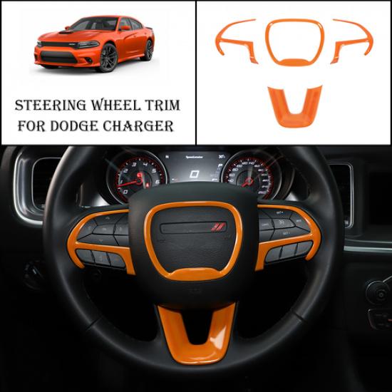 Inner Steering Wheel Decor Cover Trim for Dodge Charger Challenger Durango 2015+