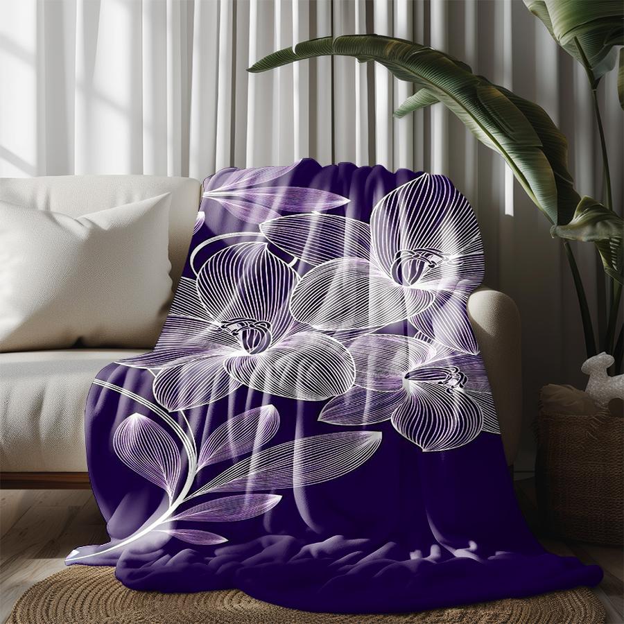 Floral Pattern Blanket Microfiber Flannel Cover Blanket Bedroom Living Room Sofa Soft And Comfortable Home Decoration