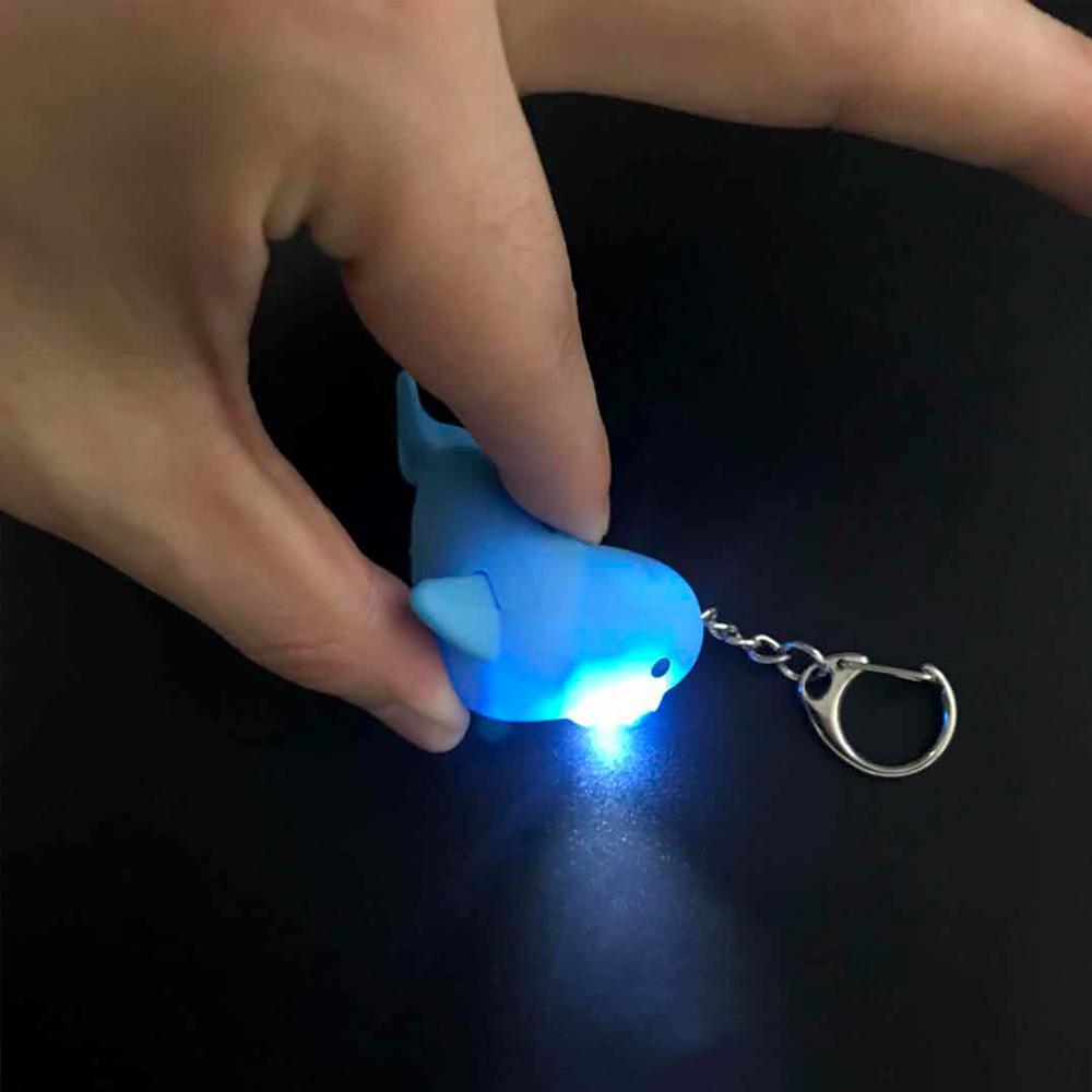 

Cartoon Mini Flashlight Vocal Luminous LED Light Key Ring Key Chain бежевий