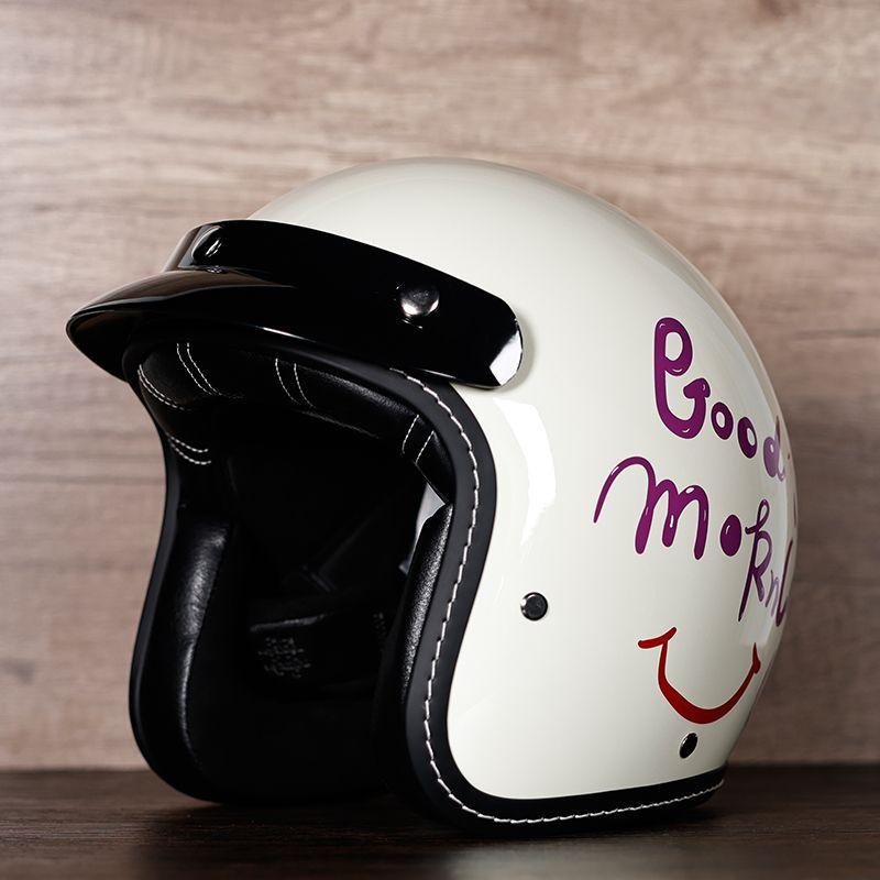 Retro Motorcycle Helmet Men's and Women's Electric Vehicle Scooter 3/4 Half Helmet