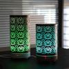 Aroma Diffuser Scent Ultrasonic Air Humidifier Iron Art Hollow Lotus Flower Pattern 2025 New Home Decorations with LED Lights