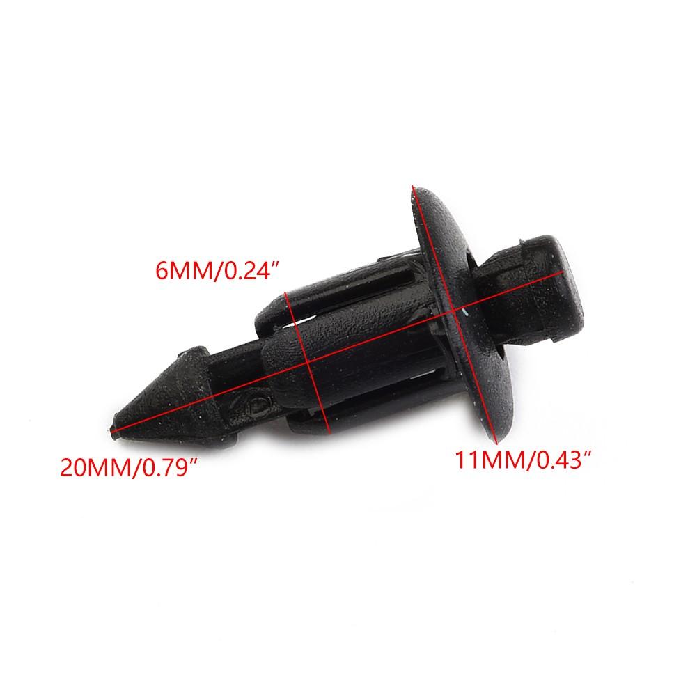 Parts Snap Clips Plastic Rivets Suzuki 50pcs 6MM Black