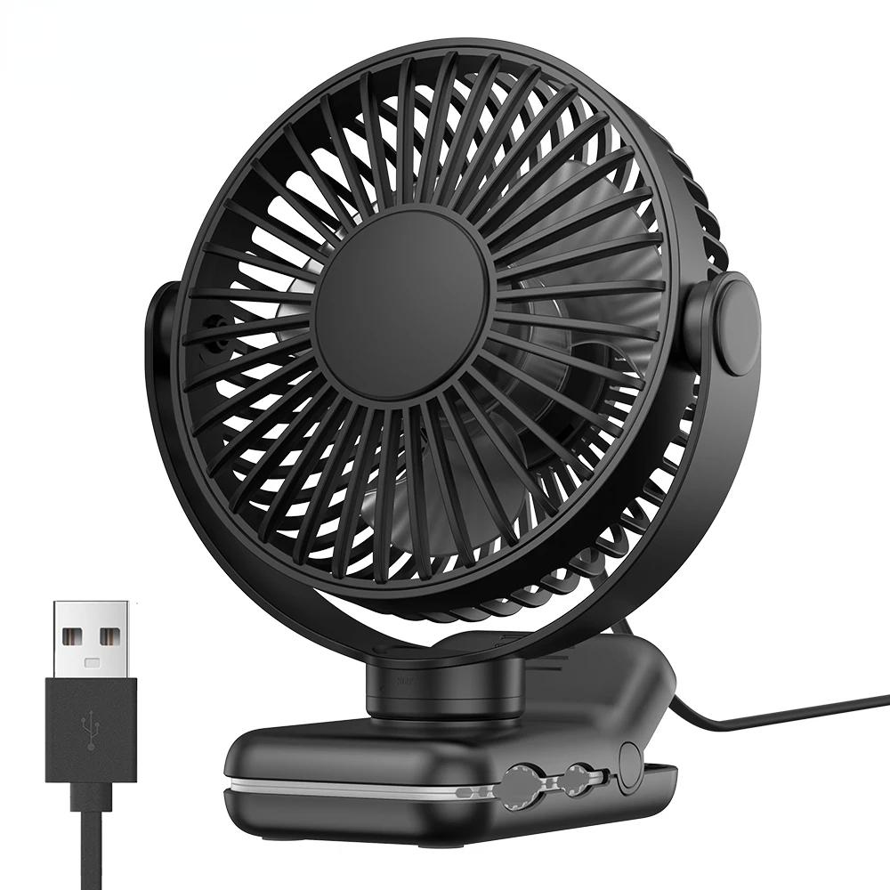 Mini Portable Clip On Fan,USB Desk Fan,3 Speeds Quiet Wind 720° Rotate Personal Electric Fan,Standing Fans for Room Home