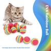 Rainbow Toy Ball, Cat Solid Elastic Ball Pet Supplies Kitten Puppy Ball Toy Cat Ball EVA Floating Water