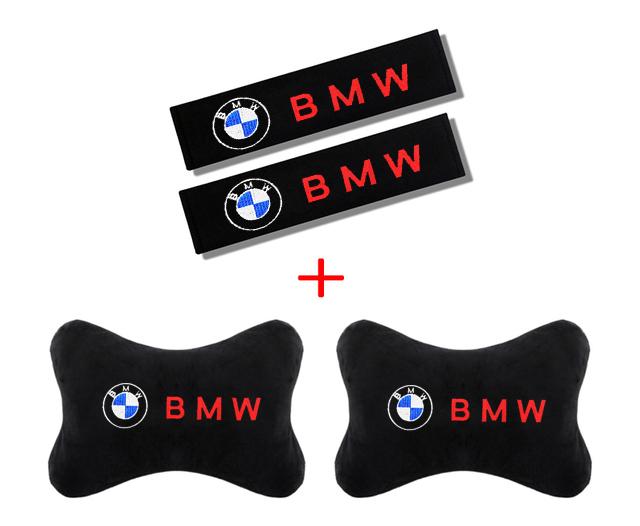 2025 Hot 1/2pcs Car Headrest Cover Auto Seat Cover Head Neck Rest Pillow for BMW Performance M Power X1 X5 X7 Accessories