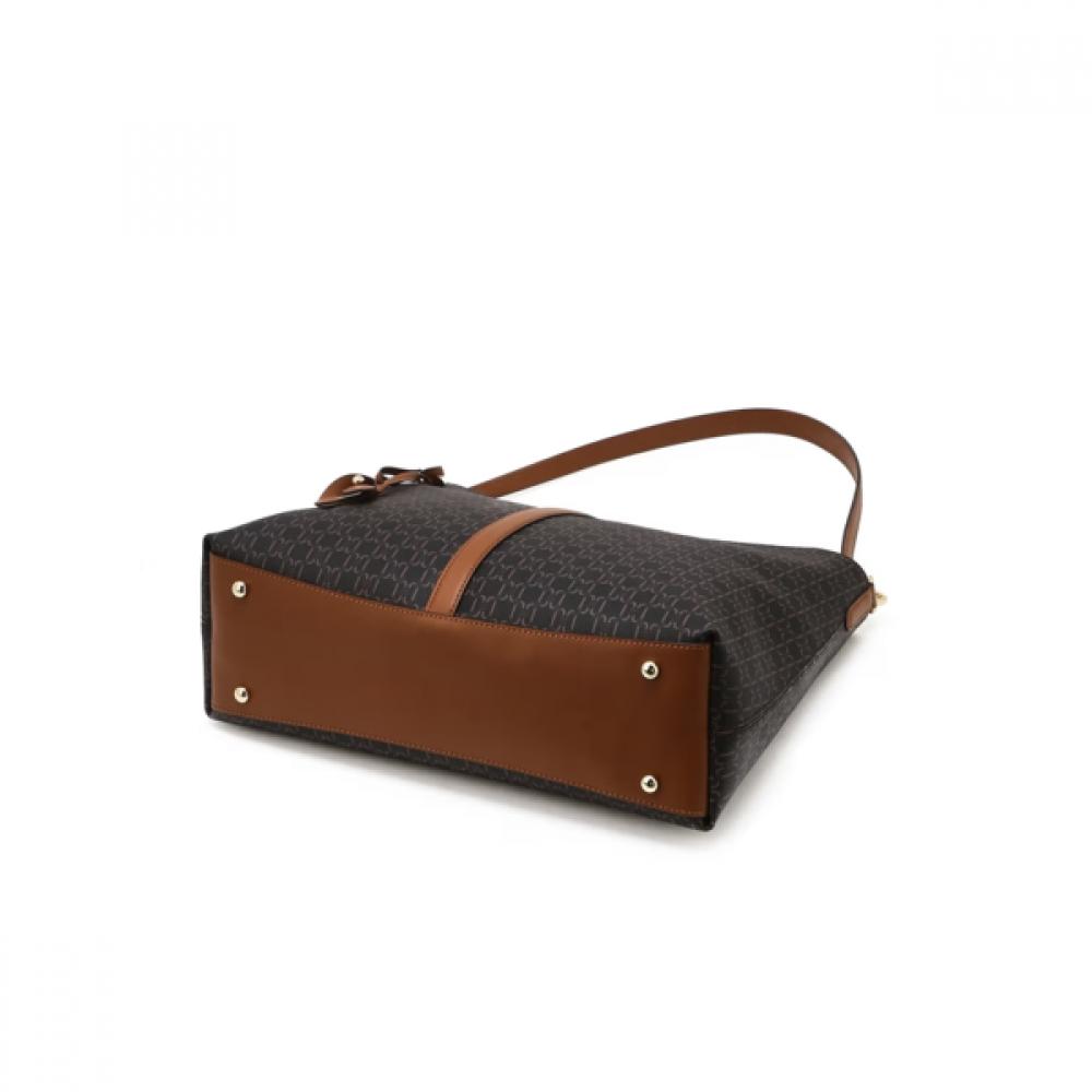 Daks Brown Dd Logo Leather Shoulder Bag Dcba6f864w3