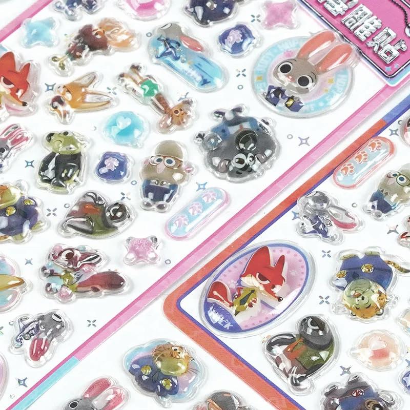 Cute Cartoon Crazy Zootopia Stereo 3D Stickers Diy Hand Account Notebook Phone Cases Decorative 1pcs