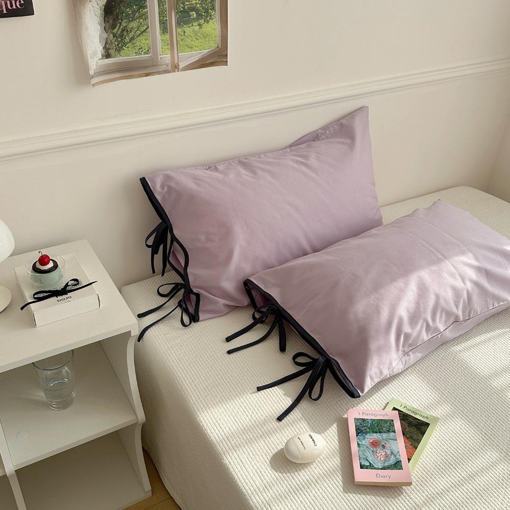 2PCS Soft Bow Pillow Cover Nordic Style Pillow Case Comfortable Cushion Covers  Girls Bedding
