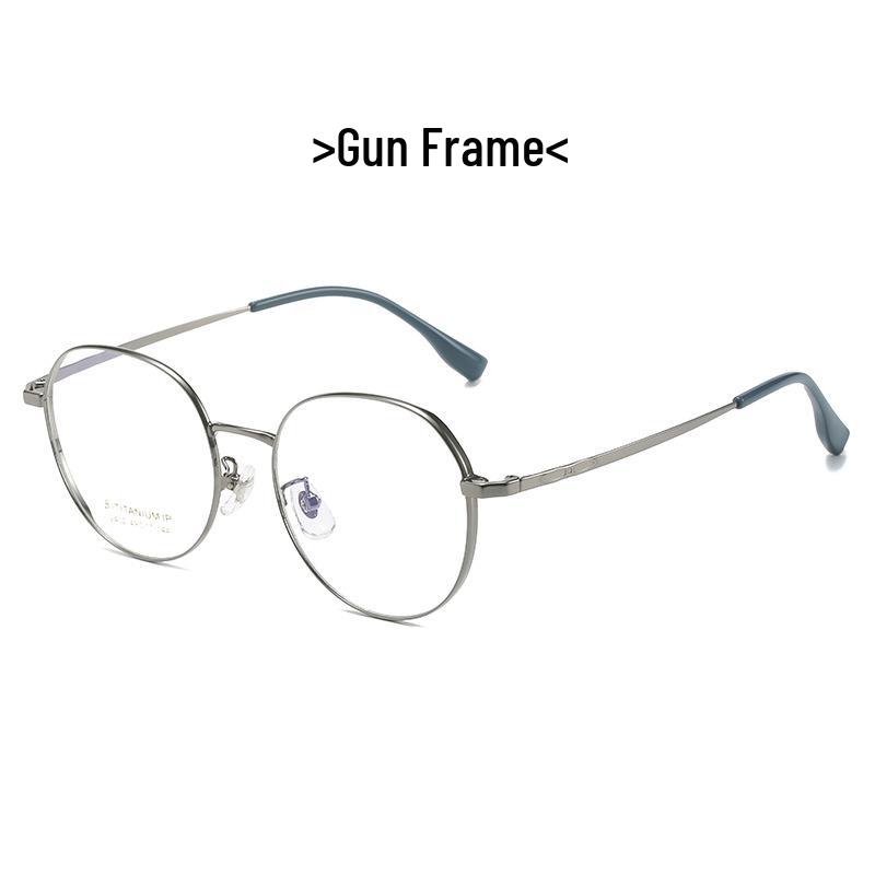 2023 Summer Ultra-Light Round Titanium Glasses with Thick Wide Rim for Myopia & Blue Light Protection - Style 2402