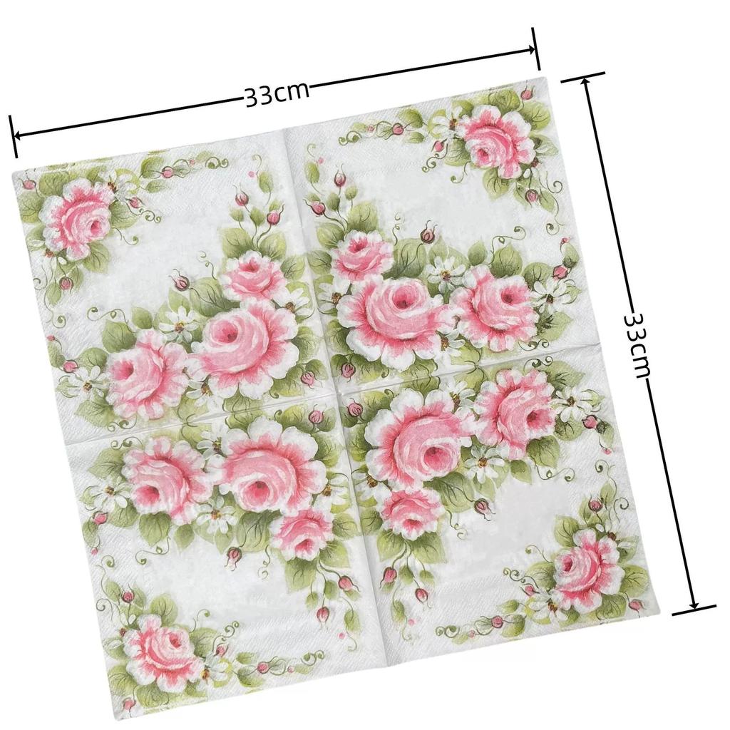 20pcs/pac Floral Printed Paper Napkins for Wedding Colorful Facial Tissues for Party Table Setting Disposable Dinner Napkins