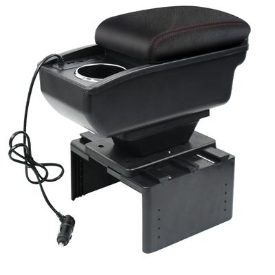 Seiyishi Universal Console Box/Armrest, Car Storage Box with 6 USB Ports, Dual USB Fast Charging, Drink Holder, Cigarette Interface, and Driving Recor