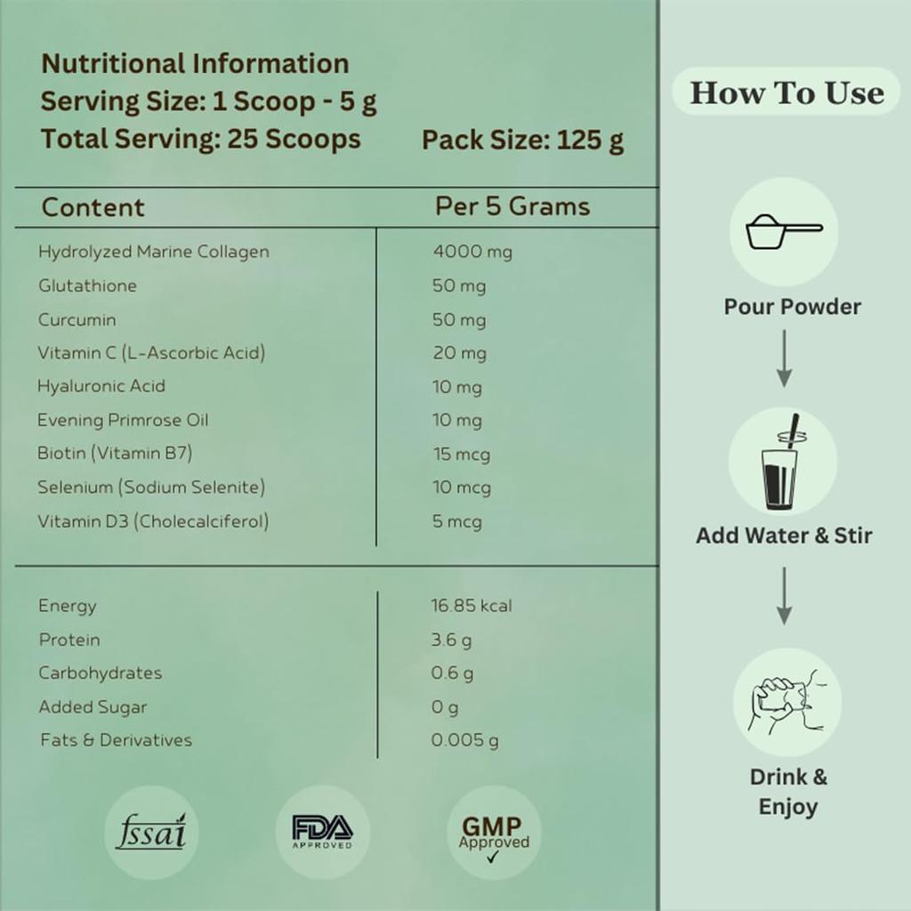 INJA Wellness Beauty Marine Collagen Supplement for Vitamin C Collagen with Japanese Formulation, Healthy Joints & Muscles, Orange Flavor, 125g